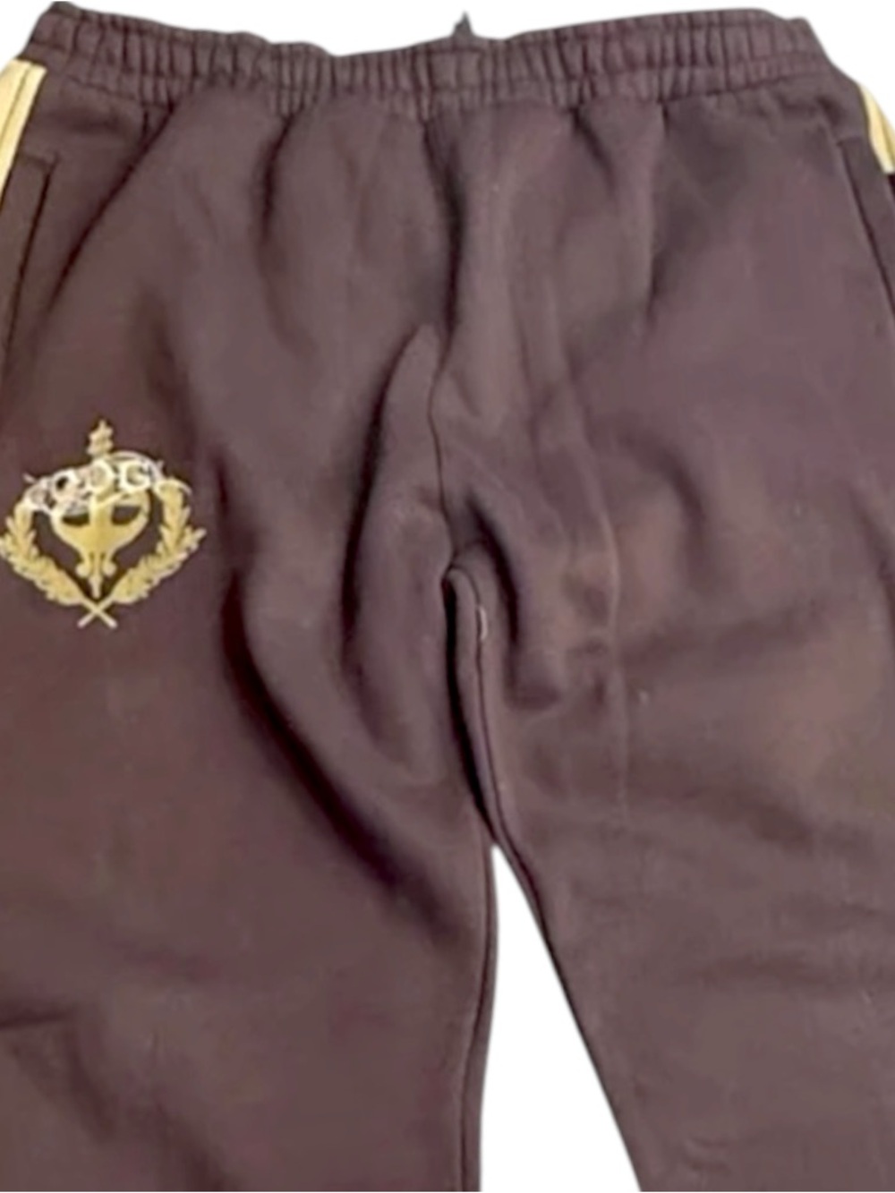 Coogi Track Pants Mens XXL Brown Y2K Streetwear Side Stripe Crest Logo Baggy